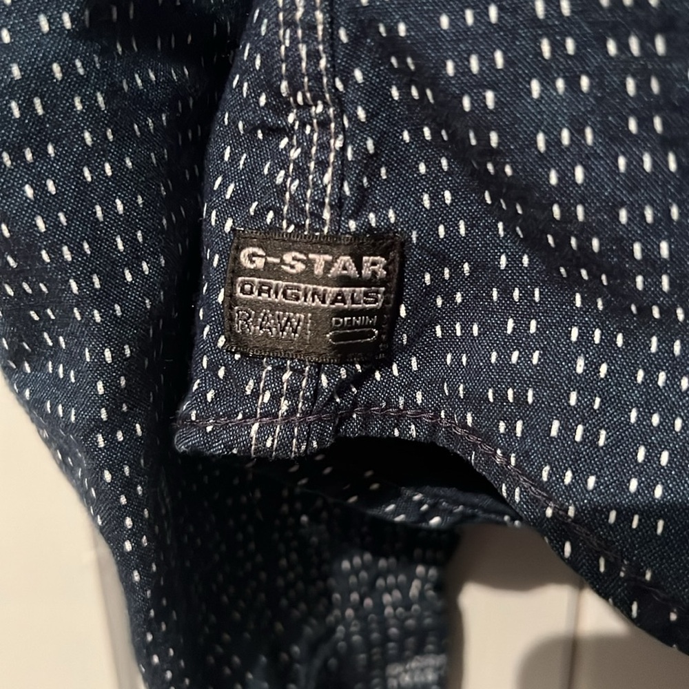 G Star Raw Radar Slim Shirt Snap Closure Navy Women’s Size Small - Picture 5 of 7